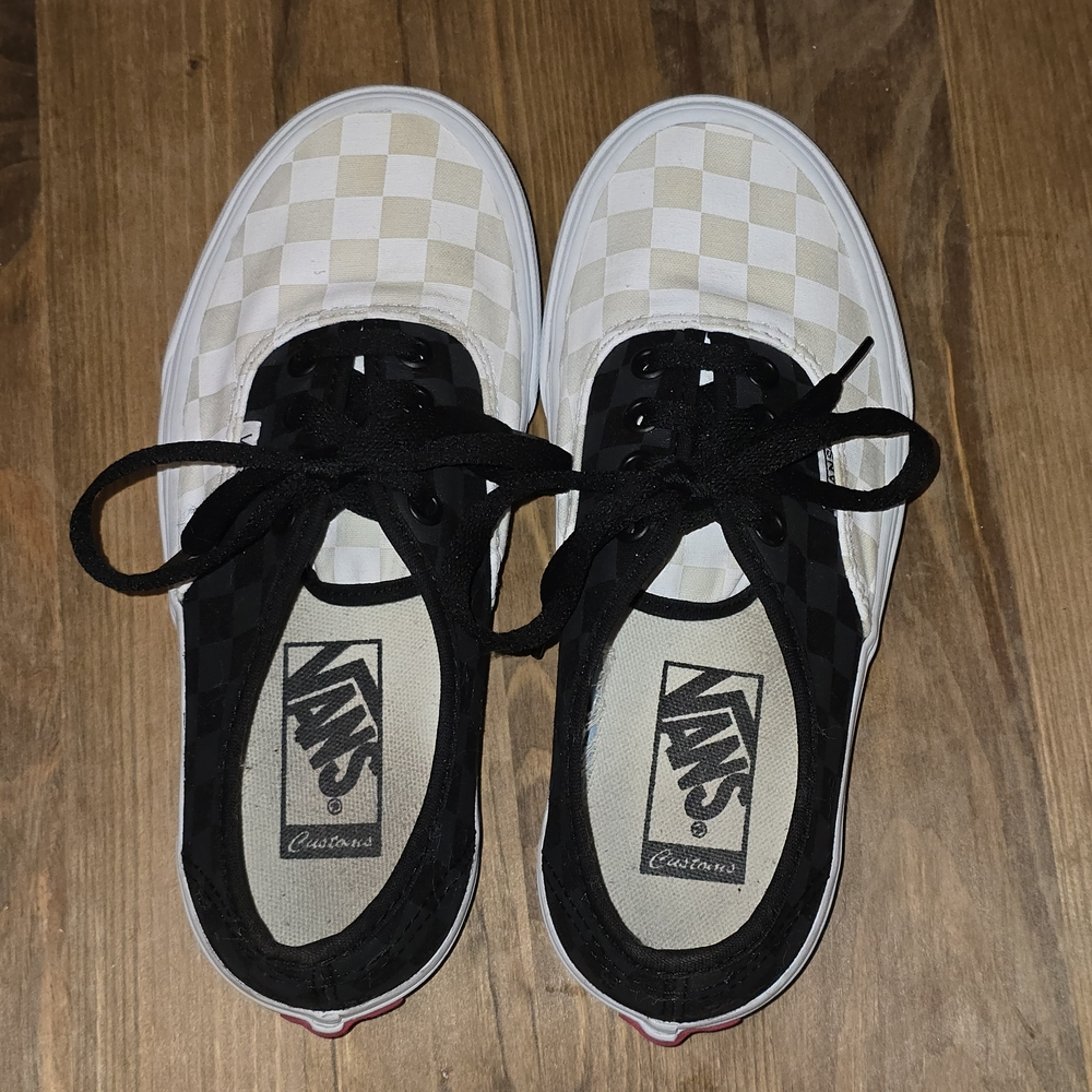 VANS Authentic Split Checkerboard Black White Ros… - image 5